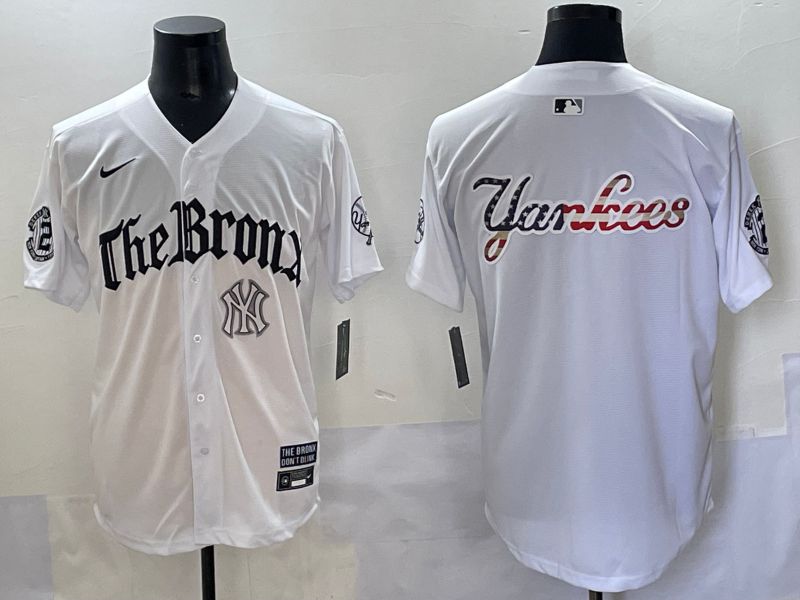 Men 2025 New York Yankees Blank White Five generations Joint Name Nike MLB Jersey style 11->new york yankees->MLB Jersey